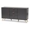 Baxton Studio Kelson Modern and Contemporary Dark Grey and Gold Finished Wood 2-Door Sideboard Buffet 189-11577-ZORO - alternate 2